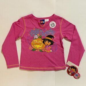 Vintage Dora the Explorer Pink Long Sleeve Tee Shirt 6X Halloween